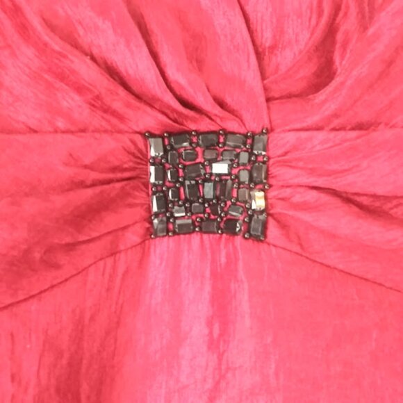 J.R. Nites by Carol Lin Red Blouse women's size 14 - Picture 4 of 16